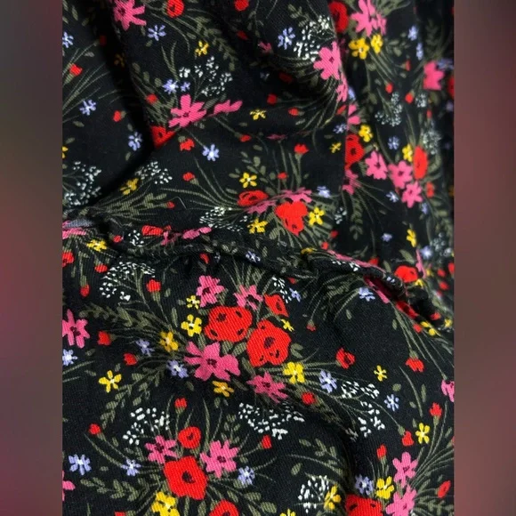 Cat & Jack Girls Black Floral Tiered Dress Size XL 14/16 Long Sleeve - Picture 9 of 9
